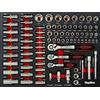 Mephisto Set Chiavi a Bussola, Scatola Cricchetto, Box Cricchetti, Cassetta, Incl. Cricchetto Cricco 1/4 Pollici, 3/8 Pollici E 1/2 Feinverzahnt 72 Denti / 5°, Morbido Inlay IN Look Carbonio