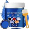 HADAVAKA Rust Conversion Paint, MultiFunctional Water-Based Metal Rust Remover with Brush, Colour Steel Tile Renovation, for Metal, Car, Fences, Industrial Equipment (Blue,500G)