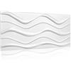 Eurodeco Pannelli in polistirene XPS, in puro polistirolo, rivestimento da parete leggero, 100 x 50 cm, moderni pannelli da soffitto, decorazione da parete, montaggio semplice, Big Wave bianco, XL, 12 m², 24