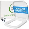 HYDRO HOME Copriwater G.S.I. Traccia Compatibile, Tavoletta Wc In Plastica Termoindurente Avvolgente Con Cerniere Regolabili,Asse Wc Colore Bianco MADE IN ITALY (CHIUSURA AMMORTIZZATA)