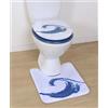 LiKeKa® Copriwater in legno, sedile WC con motivo e facile da pulire, copriwater adatto per WC in commercio, carico 150 kg (Wave Blu)