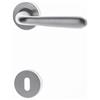 Ghidini Maniglia per porte interne GM05-GHIDINI, in zama finitura ZCS, con rosetta tonda Ø45x9 e bocchetta foro chiave, adatta per porte con pessore standard di 38-42mm