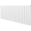 Monster Shop Radiatore a colonna ovale 600 mm x 1440mm Designer Doppio pannello Termosifone Bianco Acciaio Inclusi Spazzola per la pulizia Kit di fissaggio e staffe