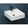 Aqua Bagno, Lavabo angolare con bordo sottile, in ceramica di alta qualità, bianco, 50 x 50 cm