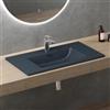doporro Lavabo Integrale a Incasso Soprapiano 80x48x14 cm Rettangolare in Marmoresina Antracite Opaco, Lavabo Bagno da Appoggio con Foro Rubinetto e Troppopieno Colossum02