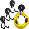 MUTUACTOR Ganci robusti con rivestimento magnetico, ganci garage con terra rara per appendere crociere in aula, scomparti cucina, porte in metallo (D66 mm, 4 ganci, nero)