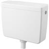 Generico Cassetta WC Esterna a Zaino 6/9 Litri Regolabile Start/Stop - Bianco - ABS Anti-Invecchiamento, Attacco Destro/Sinistro, Scarico Completo + Kit Fissaggio.