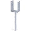 Alberts 214234 Staffa portapalo ad U, con ancoraggio in calcestruzzo in acciaio ondulato, zincata a caldo, Larghezza libera 71 mm, Lunghezza dell'ancoraggio in calcestruzzo 200 mm