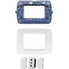 Di Tutto Per Tutti® Set Completo 5 Pezzi Living Light Compatibile | 1 Placca 3 Posti | 2 Copriforo Falso Polo |1 Presa Bipasso 2P+T 16A 250V | Bianco