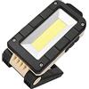 DOITOOL Lampada da Lavoro LED Ricaricabile con Luce Cob Pieghevole, Batteria 1200ma, Materiale Abs, Luce Magnetica USB per Campeggio e Ispezioni