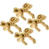 HONITANO Maniglia per Mobile in Ottone a Forma di Fiocco, Pomelli per Cassetti e Armadi, Set da 4 Pezzi per Mobili Cucina, Scarpiere e Comodini, Ferramenta Ergonomica per Arredamento Retrò