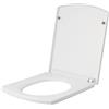 POTRUWE Sedile WC Quadrato, Sedile WC con Chiusura Ammortizzata Sedile per WC con Coperchio in Termoindurente con Cerniere Regolabili Copriwater Fisso (Bianco)
