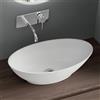 Mai & Mai Lavabo da Appoggio 62.5x34.5x17.5cm, Lavandino Bagno Ovale Colossum807 Lavabo da Marmo Fuso, Biano Opaco