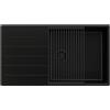 PRIMAGRAN Lavello da Cucina Tutto Nero 90x50cm, Lavandino in Granito a 1 vasca + Set di accessori, Lavabo da Cucina Incasso al Mobile 60cm - Copenhagen Top S711