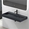 Mai & Mai Lavabo da Appoggio 100x46x11cm, Lavabo Bagno Sospeso Lavandino Bagno con Piletta di Scarico Colossum19 Lavabo da Minerale Fuso, Un Foro per Rubinetteria