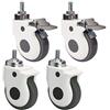 BBdD 4 Rotelle per Ospedale carrello 3 pollici 75mm / 4'' 100mm Filetto M8 / M12 Heavy duty ruote con freno 360 kg Silenzioso Gomma Ruote girevoli Per mobili e trasporti industriali