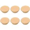 HDJNal Set di 6 Pomelli in Legno per Armadietti da 60 mm - Maniglie Rotonde Naturali per Cassetti, Armadi, Mobili, Cucina - Grandi Dimensioni Con Viti