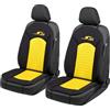 Walser coprisedili auto S-Race 2 pezzi, Premio Molto Buono* coprisedili anteriori in giallo/nero, coprisedili universali per auto 2 pezzi, sedili sportivi compatibile con airbag laterale