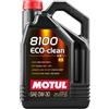 Motul 102889 - Olio Motore 8100 Eco-Clean 0W-30, 5 l, Marrone