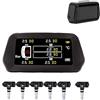RGTTOTG Smart Solar TPMS 6-ruote 8 bar/116 psi per Autocarro Leggero, Veicolo Commerciale, SUV, Auto, RV, Sensore Esterno o Integrato, 6 Funzioni di Allarme, Grande Schermo (6 Sensori Integrati TPMS 8