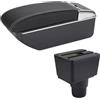 kjjukrhfs Poggia braccio Auto Per Ford EcoSport 2019-2024 Bracciolo Box Auto Portaoggetti Bracciolo console centrale(D Black white NoUSB)