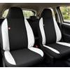 Auto Accessori Lupex Copri-sedili Auto Compatibili per Aygo | Bicolore Nero - Bianco | Set Coprisedili Anteriori e Posteriori | Poggiatesta Incluso | Made In Italy