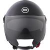 BHR Casco Demi-Jet 840 DUAL SHIELD - Casco Scooter Doppia Visiera Omologato ECE 22.06 con Visierino Interno Parasole e Sgancio Micrometrico - Nero Metallizzato L