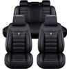 LPOJUHBSWAR Coprisedili per Auto in Ecopelle a Copertura Totale Cuscino per Dacia Duster 2018-2023, Impermeabili Auto Coprisedili Set Completo Accessori Interni,C/Black