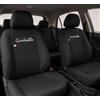 Auto Accessori Lupex Coprisedili Auto Compatibili con Giulietta (2010-2020), Set Anteriori o Completo 12 Pezzi, in Policotone Traspirante MADE IN ITALY (Nero)