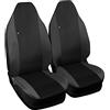 Auto Accessori Lupex | Coprisedili auto compatibili con Smart fortwo 451 seconda serie dal 2007 al 2015, Nero Grigio Scuro, Made in Italy, set coppia copri sedili in ecopelle e policotone