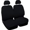 Auto Accessori Lupex - Coprisedili Auto Anteriore Universali, colore Nero, coppia fodere auto o furgone 2 posti, tessuto cotone liscio, set protezione sedile anteriori