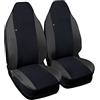 Lupex Shop Copri-sedili Auto Compatibili Smart Prima Serie Nero Grigio Scuro | W450 | Set Coprisedili Coppia Anteriori | Accessori Auto Interno