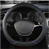 IZQLTWKR Volante Auto Coprivolanti Per Fiat 500X Per Cross/Per City Cross SUV 2018-2024+ Coprivolante Per Auto Ultrasottile In Pelle E Fibra Di Carbonio(BlackBlue,O)