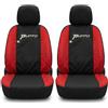 Auto Accessori Lupex Coprisedili compatibili per Grande Punto (2005-2018) - Set Anteriori in Tessuto Policotone, Protezione Sedili, Facile Installazione, Made in Italy (Nero - Rosso)