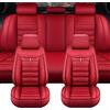 PUDLAII Coprisedili per auto adatti per Audi Q3 S-Line/Q3 Quattro/Q3 Sportback/Q5/Q5 in pelle impermeabile e traspirante 5 posti coprisedili ricambi auto, rosso