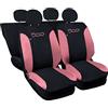 Rebeca Shop COPRISEDILI PER AUTO COMPATIBILI CON 500 MADE IN ITALY SET IN VARI COLORI (Nero/Rosa)
