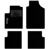 QUEMAR Tappetini Auto compatibili con 500 dal 2007 anche Hybrid/Kit Tappeti in Moquette e Gomma su Misura (Set 2 Anteriori + 2 Posteriori)/ Ricami e Colori Personalizzati (Bordo Bianco, 1 Ricamo)