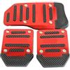 Cstearqp Copripedali Poggiapiedi Auto Copripedale Per Cambio Automatico In Alluminio Per Auto, Universale, Freno, Carburante, Gas, Kit Di Attrezzi Antiscivolo Rivestimento Pedale Freno Frizione(Mt Red)