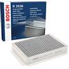 Bosch Filtro Abitacolo ai Carboni Attivi R2536, Filtro di Ricambio - Contro cattivi odori, polline e polvere per un'aria più pulita all'interno del veicolo