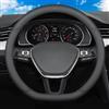 ZXCVDF Coprivolante Auto per VW T-Cross C1 I 2019-2024,Antiscivolo Pelle Microfibra Coprivolante Traspirante Coprivolante 37-38cm/15'' Accessori Auto Interno,Black-2-D type