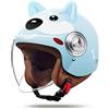 JianJud Caschi Moto Per Bambini, Mezzo Casco Per Bambini Con Visiera Parasole HD Bicicletta Elettrica Scooter Ciclomotore Casco Da Motocross Per Ragazzi E Ragazze Dai 3 Ai 15 Anni E,54-59cm