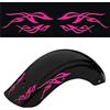 Generico coppia adesivi per parafango moto motocicletta scooter TRIBALE custom racing edition universale decal scegli colore cod.1864 (046 Rosa Fluo)