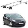 OMAC Barre Portatutto Alluminio TÜV geprüft per Opel Zafira C Tourer 2011-2019 - per Rail Tetto Integrati - T Nut - Max 100 kg - 2 Schlösser Argento
