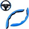 GOOBIX Coprivolante per Auto per BMW 1 Series F40 F52 F20 F21 E88 E82 E87 E81 M140i 125i 125d 120i 120d, Fibra Carbonio Antiscivolo Ultraleggero copri volante Accessori Interni per Auto Universali,Blue