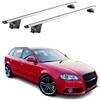 OMAC Barre Portatutto Alluminio TÜV geprüft per Audi A3 8PA Sportback 2005-2013 - per Rail Tetto Integrati - T Nut - Max 100 kg - 2 Schlösser Argento