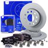 ATE Set di freni per asse posteriore +dischi freno posteriori ¯ 256mm pieni e pastiglie freno ceramiche posteriori Compatibile con AUDI A3, SEAT, SKODA, VW CADDY, GOLF 5+6, JETTA 3, SCIROCCO 3, TOURAN