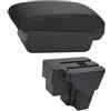 Qklyxr Braccioli per auto, per Kia Rio Stonic Lx, per Cerato Armrest Box Retro, per accessori per riporre pezzi Scatola portaoggetti sul bracciolo(BLACK C2 Black Line No Usb)