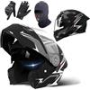 GAORUTO Casco Integrale Da Moto Omologato ECE 22.06, Casco Modulare Da Moto Con Doppia Visiera Per Adulti, Uomo E Donna B,55-61CM