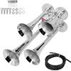 Zohisin Claxon a 4 Trombe 135DB in Zinc Placcato Cromo per Veicoli 12V 24V Auto SUV Camion Pickup Moto Barche