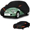generico Telo copriauto esterni Compatibile con Abarth 500C 2010-2016,antivento,antipioggia,antineve,antisole impermeabile,protezione per tutte le stagioni (black orange)